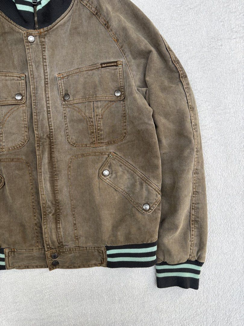Archive 2000s Dolce and Gabbana Cargo Corduroy Jacket (Category: Coats, Jackets and Outerwear) located in Baguio. Submitted by thecollector2600 (Listing ID 1466782425, Image 3). Description: Archive 2000s Dolce and Gabbana Cargo Corduroy Jacket Large on tag Made in Italy Excellent condition The tag print is coming off Pit to pit- 21.5” Length-25”.