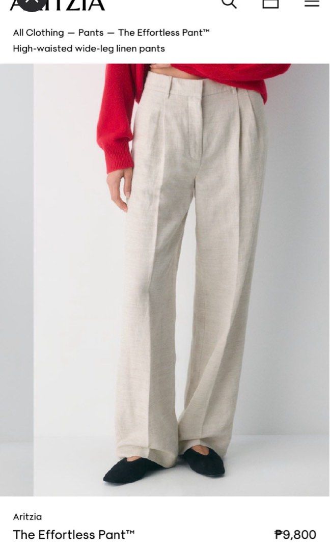 Aritzia effortless pants (Category: Jeans) located in Manila. Submitted by yxl__ (Listing ID 1466837563, Image 1). Description: ARITZIA EFFORTLESS PANTS LINEN SIZE 00 .
