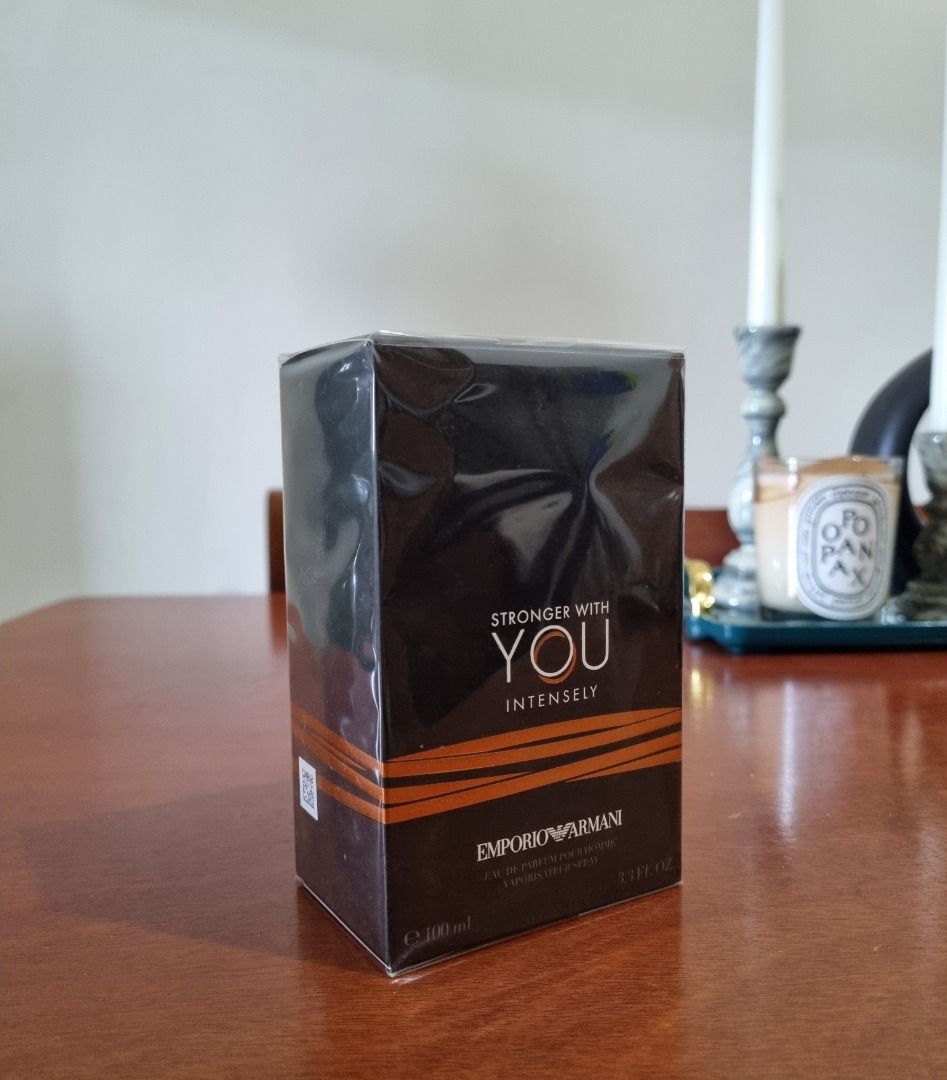 Armani Stronger with You Intensely (Category: Fragrance & Deodorants) located in Taguig. Submitted by vhienparfumerie (Listing ID 1466800113, Image 1). Description: Armani Stronger with You Intensely 100ml Brand new. Sealed. .