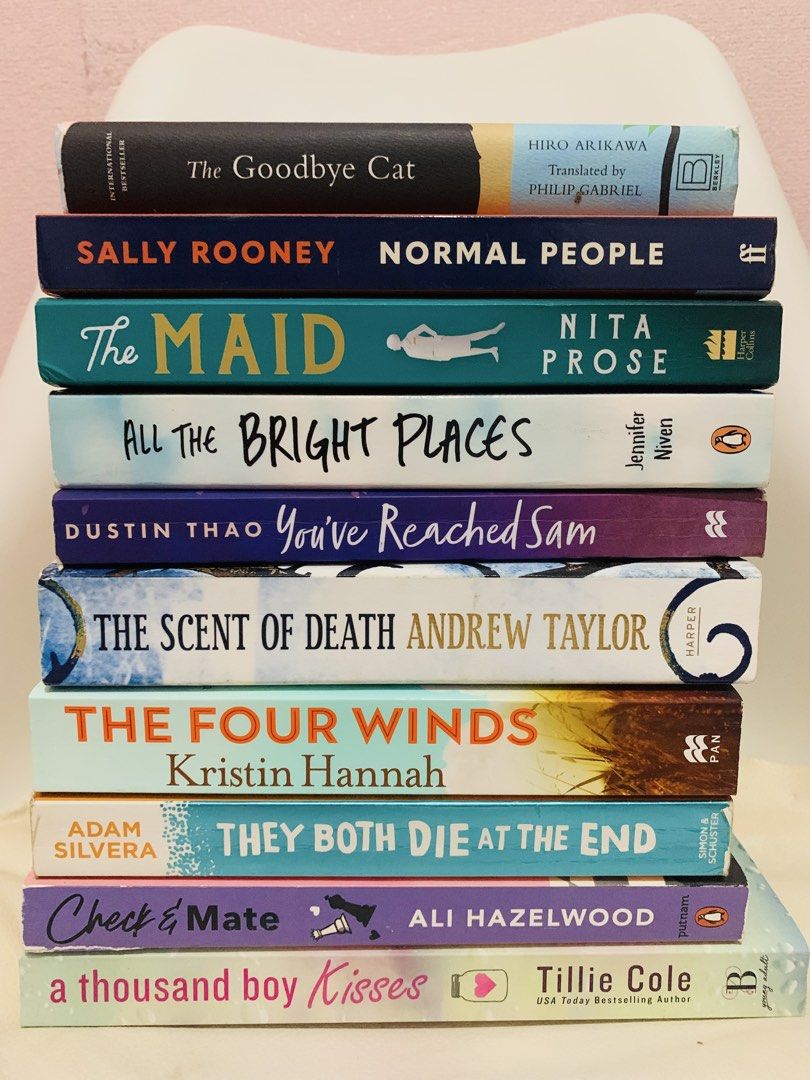 Take all books 2k (Category: Storybooks) located in San Mateo. Submitted by hyalees_nook (Listing ID 1466969220, Image 1). Description: Take all books 2k only (10pcs) Lalamove only - Bundle of trending contemporary fiction and YA paperbacks - Includes popular titles: Normal People, The Maid, The Four Winds, Check & Mate, They Both Die at the End, and All the Bright Places - Perfect for fans of romance, drama, and mystery novels - Selling together