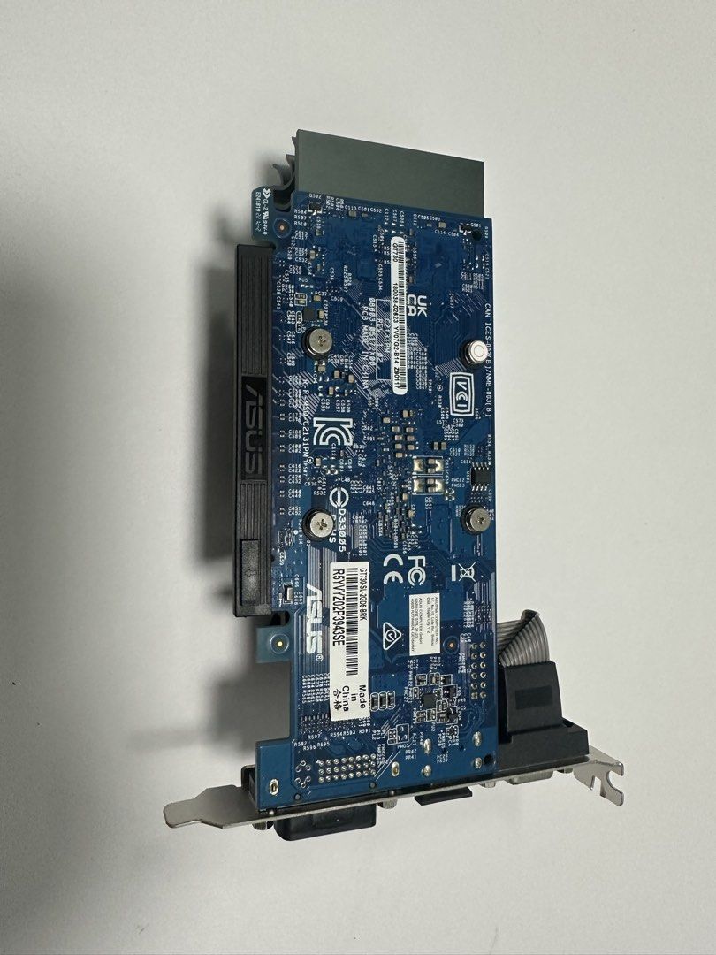 ASUS GT730-SL-2GD5-BRK Graphics Card (Category: Computer Parts) located in Las Pinas. Submitted by appthere (Listing ID 1466883782, Image 2). Description: - Model: ASUS GT730-SL-2GD5-BRK - Cooling: Silent passive heatsink design with 0dB fanless operation - Video Outputs: DVI, HDMI, and VGA ports included on the bracket - Form Factor: Compact low-profile bracket attached, ideal for small form factor PCs - Authenticity: Original model label and ba