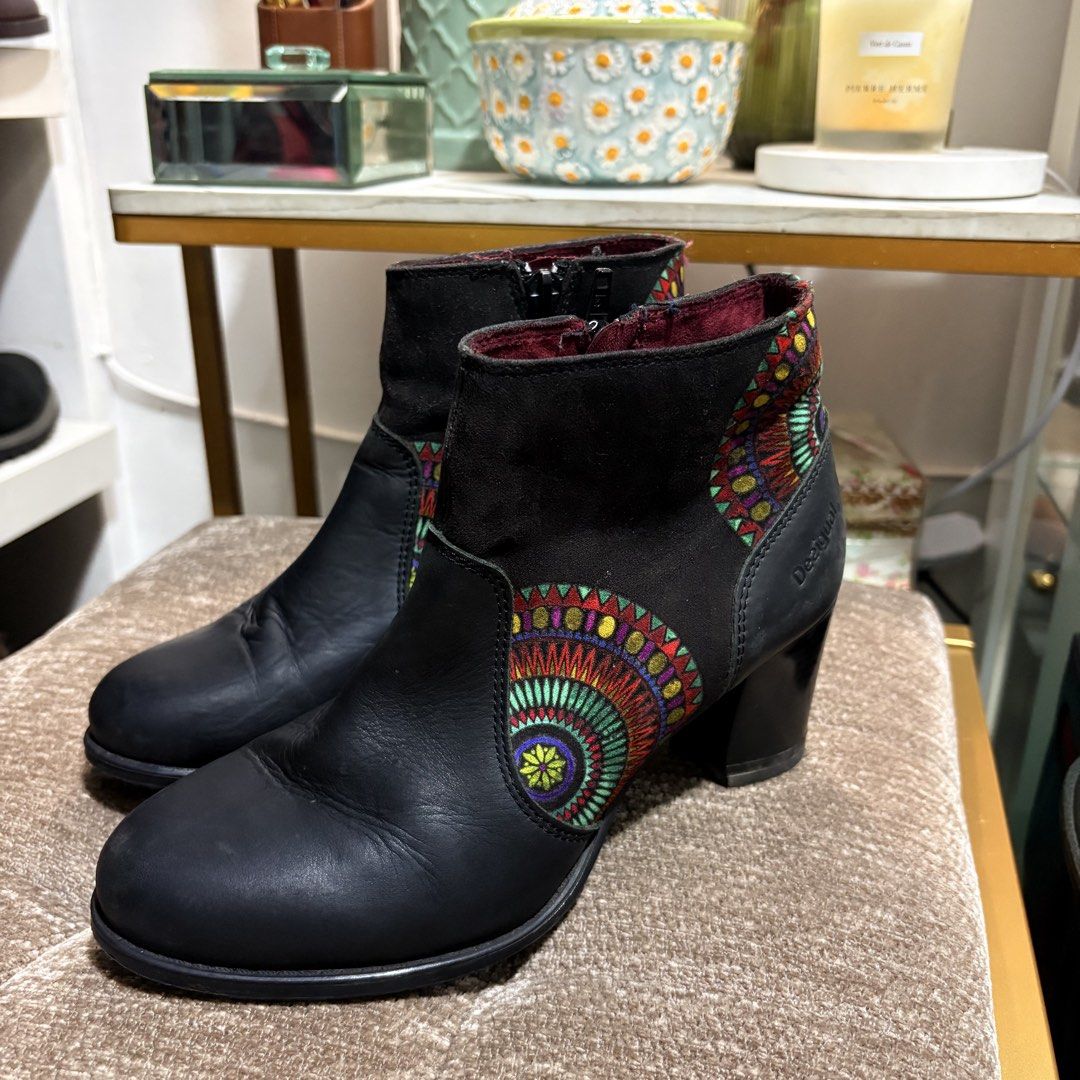 Authentic Desigual Valquira Cris Boho ankle leather Boots (Category: Boots) located in Binangonan. Submitted by makoleksyon (Listing ID 1466942989, Image 3). Description: Excellent condition Like new No flaws Boho style Size : 37 Made in Spain Bought in Japan 💯% Authentic Money back guarantee .