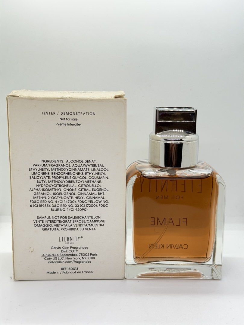Authentic Eternity Flame Discontinued (Category: Fragrance & Deodorants) located in Mandaluyong City. Submitted by elle_scent (Listing ID 1466891036, Image 2). Description: Last price posted Authentic Guaranteed Actual photos are posted please check proof of authenticity details Brandnew Tester Dirty box only 100ml EDT A warm, sensual, and masculine fragrance perfect for men who love a sweet, fruity, and slightly spicy scent. ✨ Scent Description: