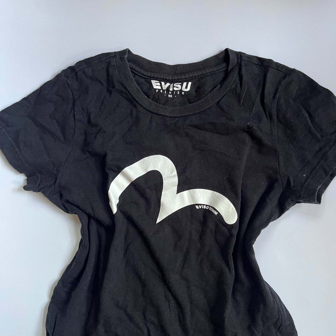 baby tee black evisu shirt (Category: Shirts) located in Guagua. Submitted by jloww.08 (Listing ID 1466840018, Image 2). Description: dm for deets.
