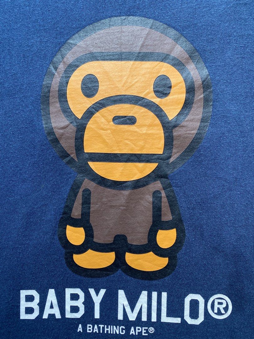 Bape Baby Milo (Category: Tshirts & Polo Shirts ) located in Quezon City. Submitted by notorious_dept (Listing ID 1466788847, Image 2). Description: Bape Baby Milo - width 18 - length 24 Good Condition Colorrate 9/10 Issue Missing Tag.