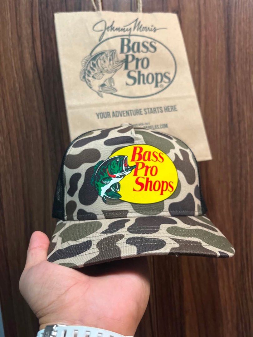 Bass Pro Shops Trucker Hat Multiple Colors Available (Category: Caps & Hats) located in Manila. Submitted by hotlinebling_co. (Listing ID 1466955242, Image 3). Description: ALL CAPS ARE ORIGINAL - Brand new with tags attached (BNWT) - Classic trucker hat design with breathable mesh back - Adjustable snapback closure for a custom fit - Iconic Bass Pro Shops embroidered patch on the front - Available in multiple colors and patterns (camo, bright pi