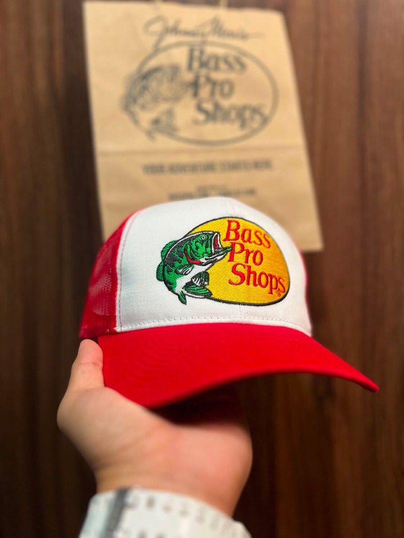 Bass Pro Shops Trucker Hat Multiple Colors Available (Category: Caps & Hats) located in Manila. Submitted by hotlinebling_co. (Listing ID 1466955242, Image 2). Description: ALL CAPS ARE ORIGINAL - Brand new with tags attached (BNWT) - Classic trucker hat design with breathable mesh back - Adjustable snapback closure for a custom fit - Iconic Bass Pro Shops embroidered patch on the front - Available in multiple colors and patterns (camo, bright pi