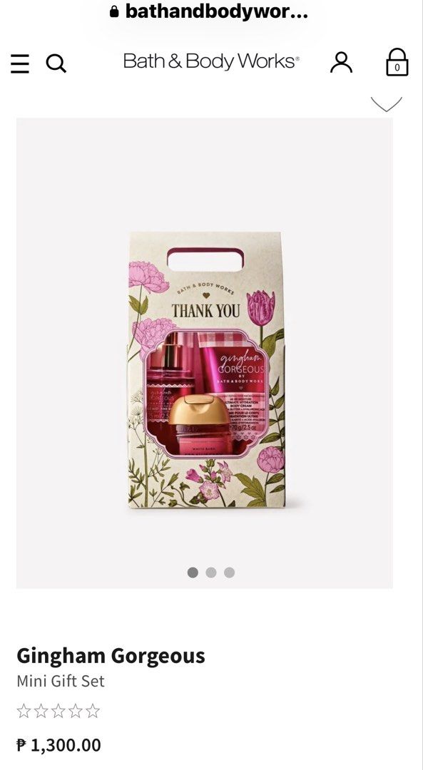 Bath & Body Works Gingham Gorgeous Mini Gift Set (Category: Fragrance & Deodorants) located in Antipolo. Submitted by annesmarket (Listing ID 1466888610, Image 2). Description: Purchased last Oct 9, 2027. I can send you the official receipt. - 100% Authentic & Brand New: Direct from the official Bath & Body Works store, unopened and completely unused. - Gingham Gorgeous Mini Set: A delightful, sweet, and floral everyday scent. - What's Included: 