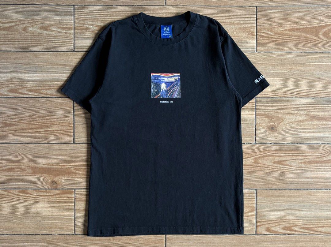 BEASTER EDVARD MUNCH’S “ THE SCREAM 1895” GRAPHIC TEE (Category: Tshirts & Polo Shirts ) located in Baras. Submitted by jnc__apparel (Listing ID 1466899941, Image 1). Description: 🏷️ BEASTER EDVARD MUNCH’S “ THE SCREAM 1895” GRAPHIC TEE 📌 Dimes: 28.5L x 20W 📌 Size: M on tag for men 📌 Condition: Like new 📌 Color rate: 10/10 📌 Issue: None ✅ Washed and ready to wear.