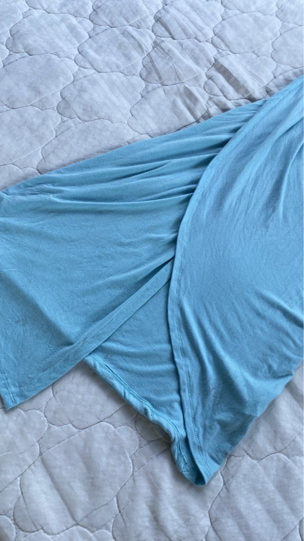 bebe Light Blue Ring Detail Maxi Dress (Category: Dresses) located in Iloilo. Submitted by kumiyuiz (Listing ID 1466942907, Image 3). Description: 🪷bebe teal asymmetrical midi dress brand: bebe size: small - med | bust: 30-36 length: 40 🧚🏻‍♀️mine: 800 🧚🏻‍♀️grab: 850 bid +50inc 🧚🏻‍♀️lock: 1500(au) bidding will end october 10, 2026 at 7pm🪷.