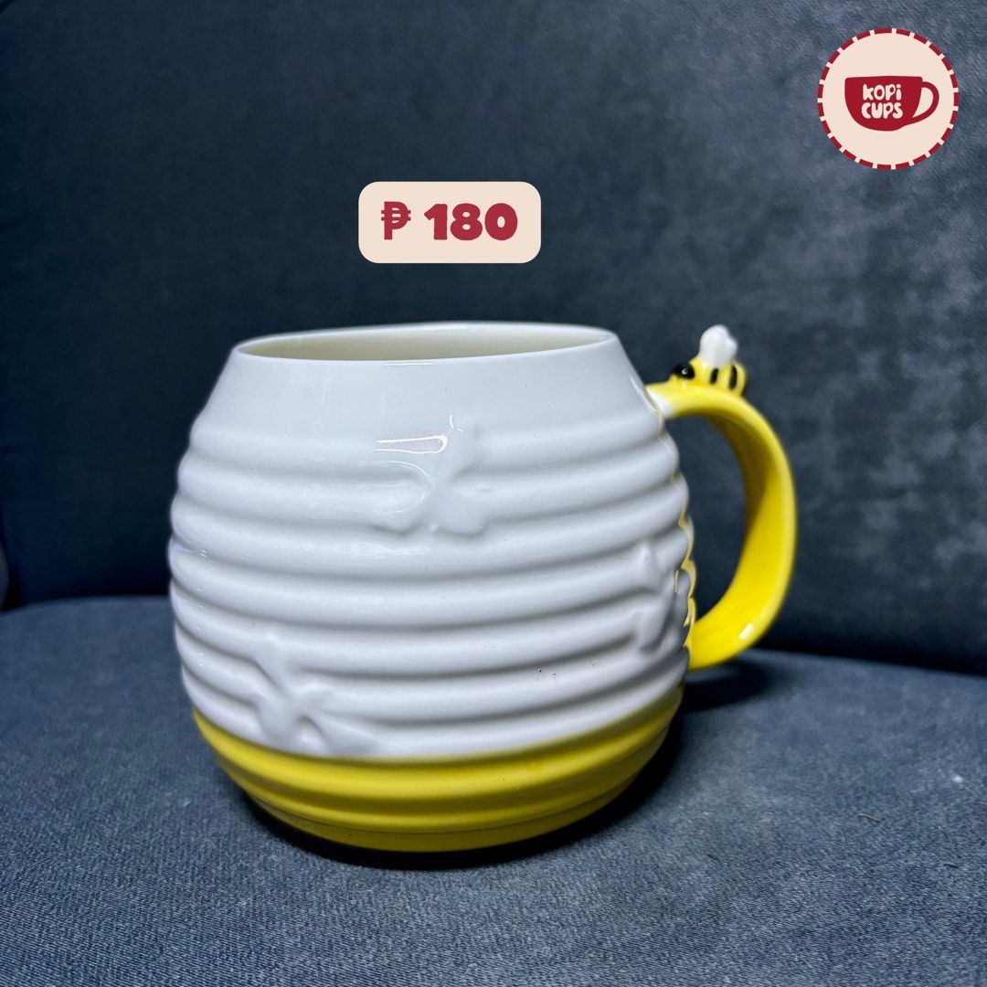 Bee Hive 3D Ceramic Coffee Mug with Yellow Handle (Category: Coffee & Tea Tableware) located in General Trias. Submitted by dddddaph (Listing ID 1466932704, Image 1). Description: Adorable beehive-shaped ceramic coffee mug LOCATION: General Trias City, Cavite MOD: Lalamove/ J&T 📌 Please Read Before Ordering: * These are factory pull-out mugs, so minor imperfections may be present. * Rest assured that any noticeable flaws, such as cracks or chips