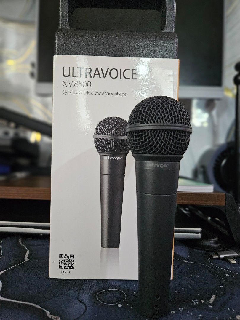 Behringer Ultravoice XM8500 Dynamic Cardioid Vocal Microphone (Category: Microphones) located in Manila. Submitted by sunyam18 (Listing ID 1466966025, Image 1). Description: - Model: Behringer Ultravoice XM8500 dynamic cardioid vocal microphone - Ideal for live vocals, speech, and home recording - Durable, solid metal construction built to last - Standard XLR connection - Includes original box and protective hard case - Tested and working properl