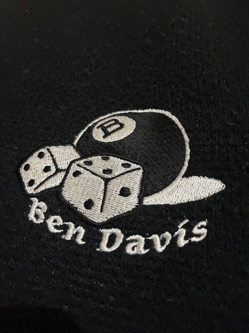 Ben Davis Black Graphic Knit Sweater Size M (Category: Coats, Jackets and Outerwear) located in San Pedro. Submitted by kendrickkiff2023 (Listing ID 1466891945, Image 3). Description: - Brand: Ben Davis - Color: Black - Style: Crewneck knit sweater (Great for streetwear layering) - Design Options: * Option 1: 'Ben Davis Est. 1935' front text with San Francisco monkey TV graphic on back * Option 2: Dice and 8-ball logo on chest and back - Details: