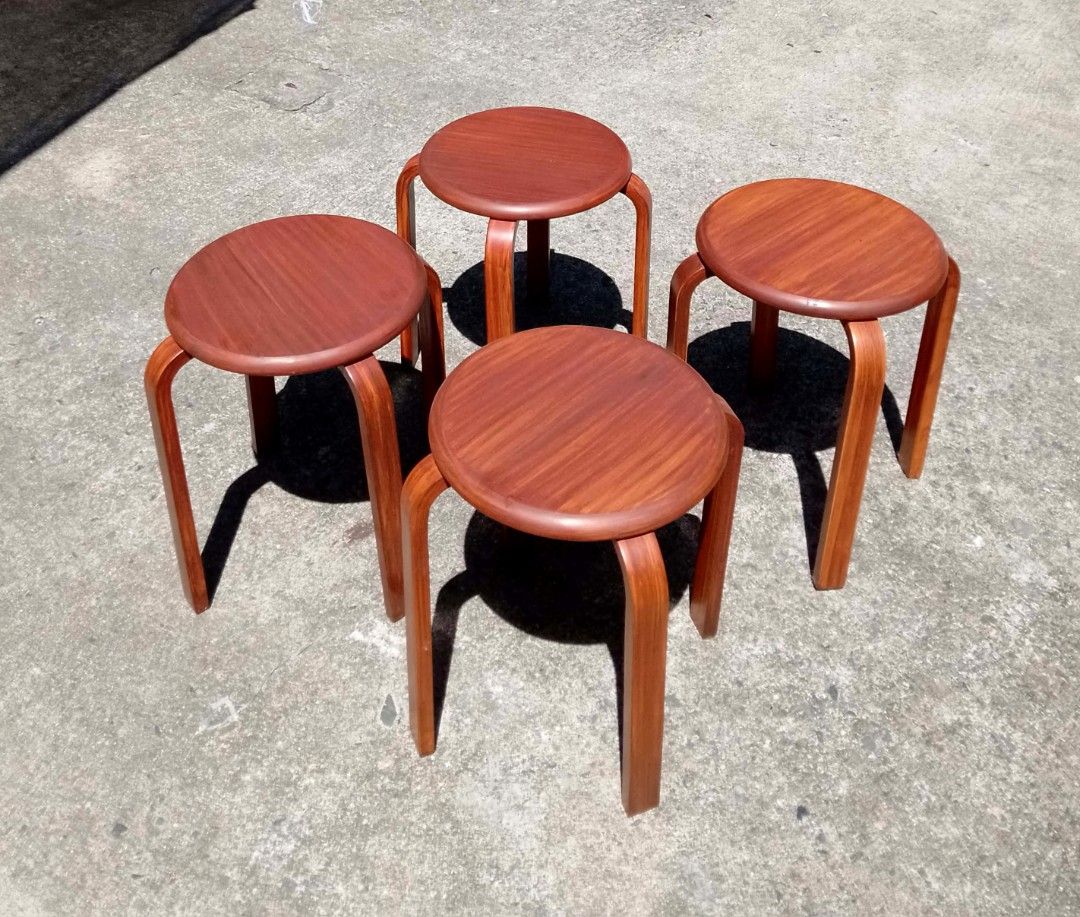 Bentwood stackable stool (Category: Chairs) located in Mabalacat. Submitted by thenewcraf32843 (Listing ID 1466821557, Image 1). Description: Bentwood stackable stool In great condition. 12pcs available, made in Japan. Dimensions: Diameter 13 x Height 17.5 inches Price: 1.5k each We do shipping via lalamove / victory liner drop & go. Dm to inquire.