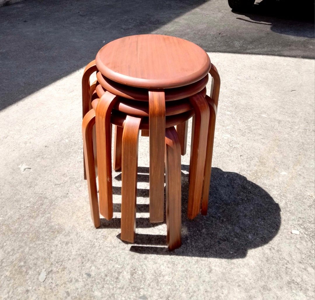 Bentwood stackable stool (Category: Chairs) located in Mabalacat. Submitted by thenewcraf32843 (Listing ID 1466821557, Image 3). Description: Bentwood stackable stool In great condition. 12pcs available, made in Japan. Dimensions: Diameter 13 x Height 17.5 inches Price: 1.5k each We do shipping via lalamove / victory liner drop & go. Dm to inquire.