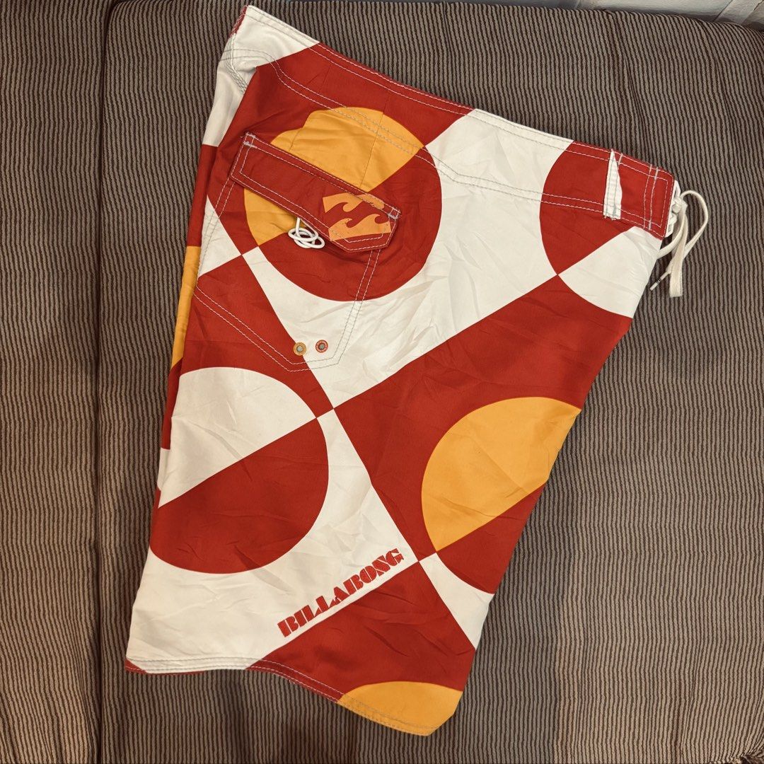 Billabong board shorts (Category: Swim Trunks & Board Shorts) located in Cagayan de Oro. Submitted by saltco.ph (Listing ID 1466697975, Image 3). Description: “NEGOTIABLE” Vintage geometric color-block design (red, white, yellow). Classic surf brand with retro feel. .