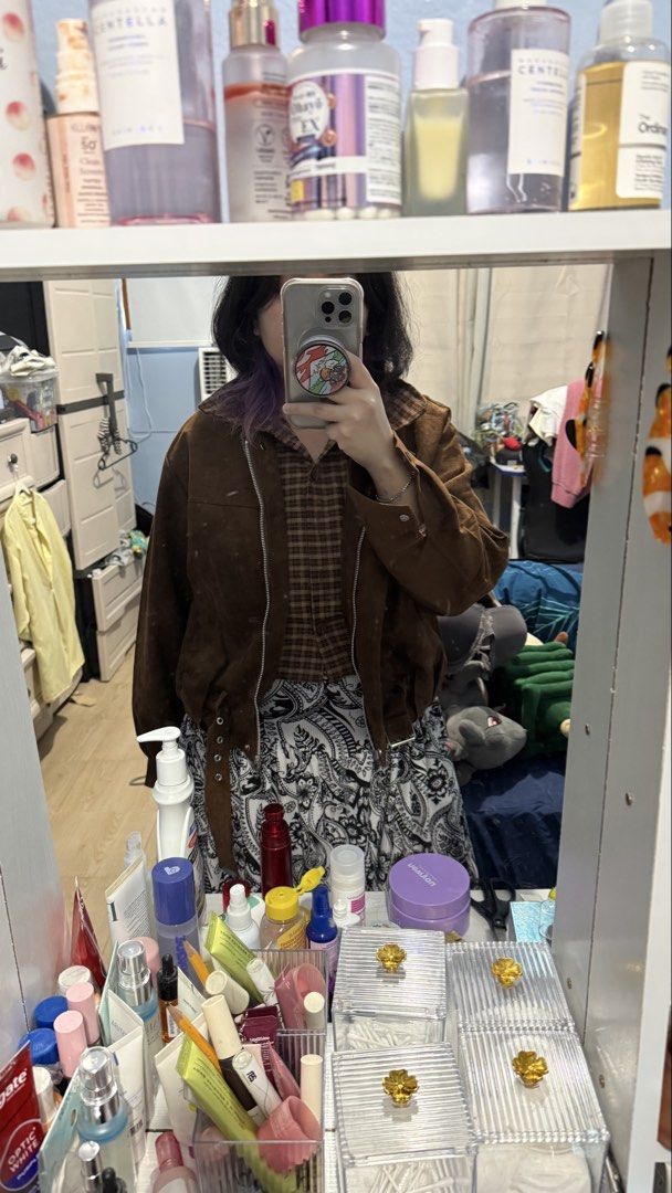 BKK Suede Jacket with Gingham inner (Category: Coats, Jackets and Outerwear) located in Quezon City. Submitted by dinesaur (Listing ID 1466875769, Image 2). Description: .
