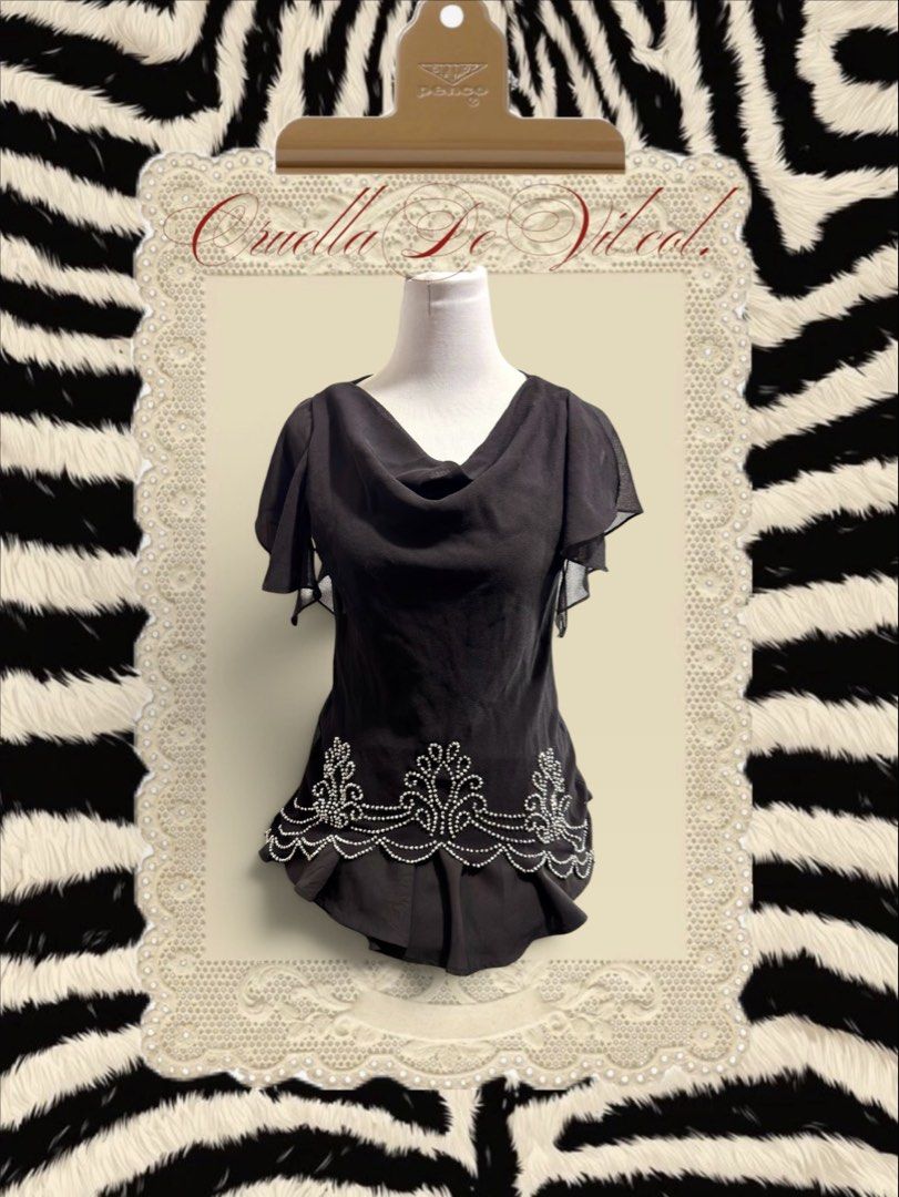 Black Bejeweled Top (M) (Category: Blouses) located in Baguio. Submitted by crlljms_selection (Listing ID 1466926626, Image 1). Description: .