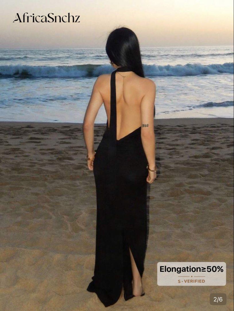 black halter maxi dress (Category: Dresses) located in Manila. Submitted by samllian (Listing ID 1466969332, Image 2). Description: only used once.