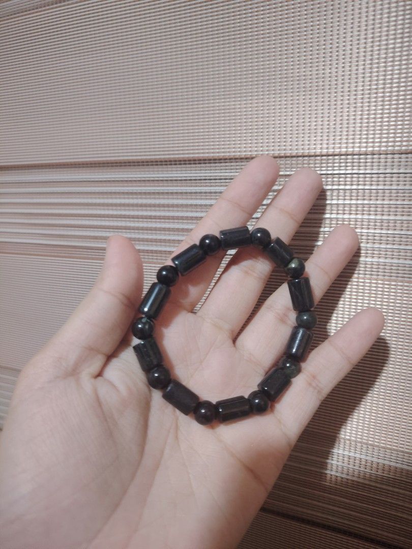 Black Jade Stone bracelet (Category: Bracelets) located in Caloocan City. Submitted by cherishedfinds (Listing ID 1466929897, Image 1). Description: - Natural black jade - Note: Some beads may have slight imperfections in shape, roundness, or surface details. These are normal characteristics. - Spend 500, get a freebie 🎁 You may add items from my other listings 💯.