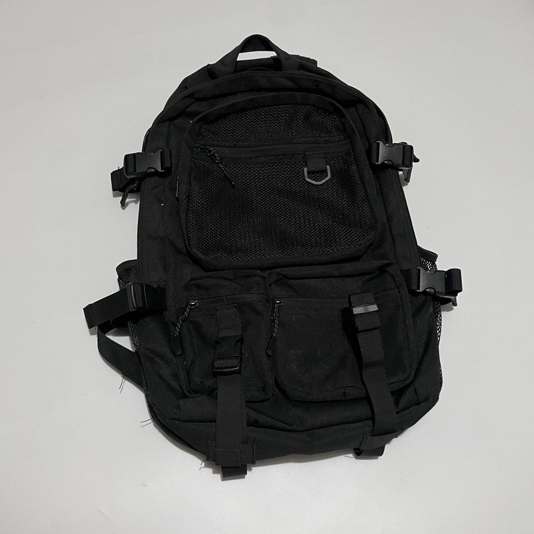 Black Multi-Pocket Backpack with Mesh Details (Category: Backpacks) located in Marikina City. Submitted by icecoldstrategy. (Listing ID 1460447392, Image 1). Description: sa Hong Kong ko sya nabili. Pwede sya pang pasok sa school or pang alis alis pag madami kang dala. Yung quality nito sobrang ganda lalo na sa personal. Di ko nalang sya nagagamit ngayon, nakatambak. Issue lang nya is yung sa strap pero konting tahi lang ulet yan (check mo nalang