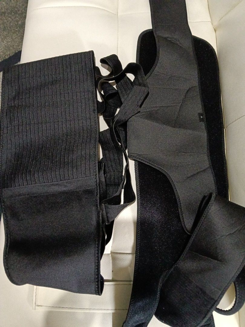 Black Posture Corrector Lower Back Support Belt (Category: Braces, Support & Protection) located in Manila. Submitted by zenbear_6b2d8a (Listing ID 1466968970, Image 1). Description: - Color: Black - Purpose: Lower back pain relief and posture correction - Material: Stretchy, high-quality elastic throughout - Features: Adjustable straps and ribbed compression wrap - Closure: Strong Velcro closures for a secure, custom fit.