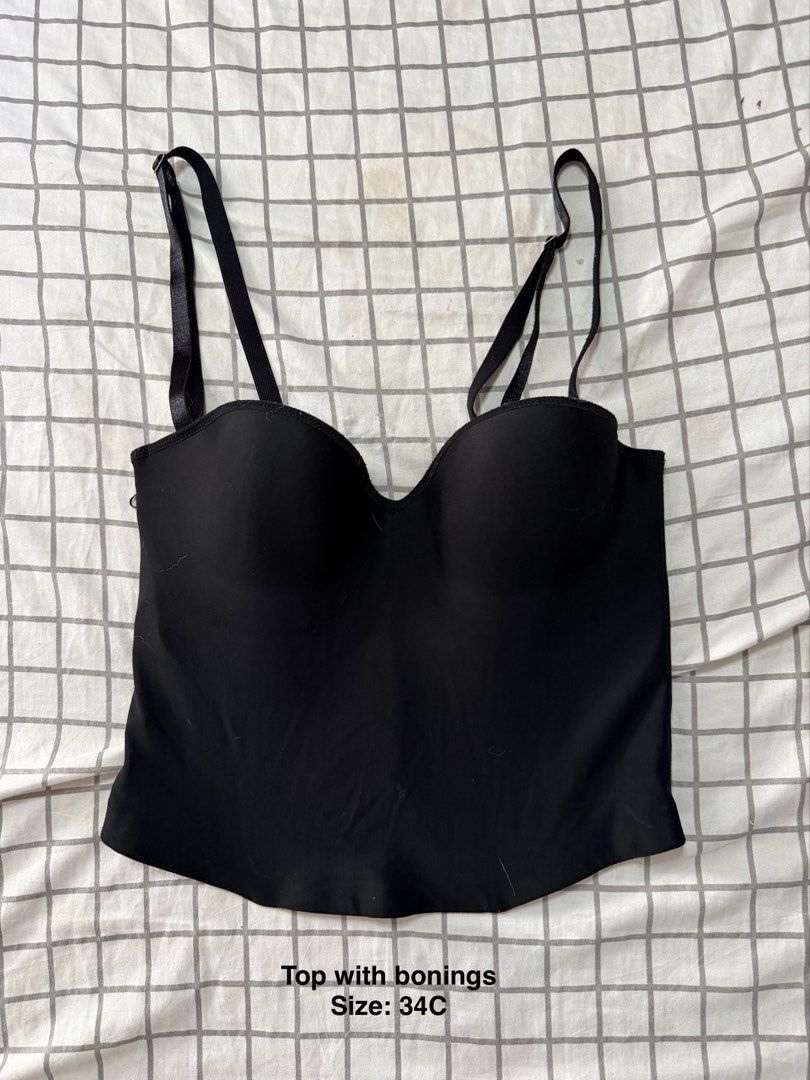 black underwired bustier or corset top (Category: Sleeveless) located in Quezon City. Submitted by pinkystrends.co (Listing ID 1466852141, Image 1). Description: .