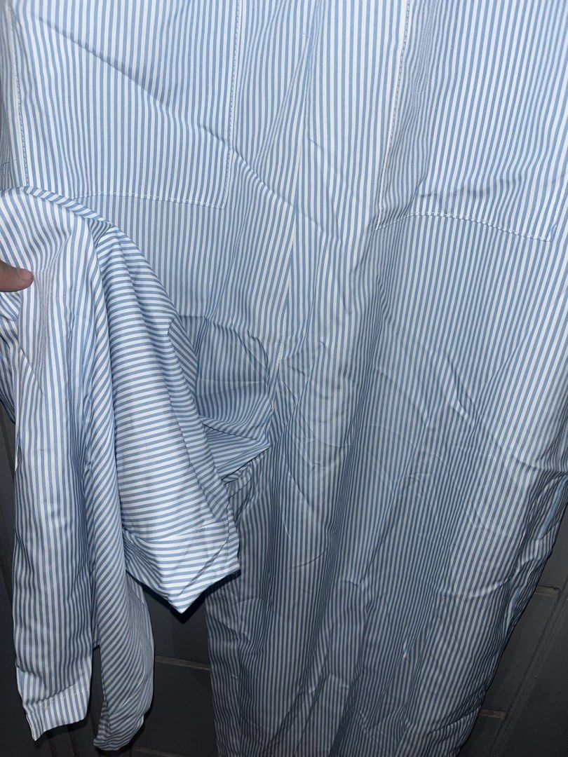 Blue and White Striped Spaghetti Strap Jumpsuit with Pockets (Category: Jumpsuits) located in Mandaluyong City. Submitted by yujee (Listing ID 1466798135, Image 3). Description: - stripes jumpsuit with 2 pockets - never been used - MOP: GCASH - lalamove around METRO MANILA.