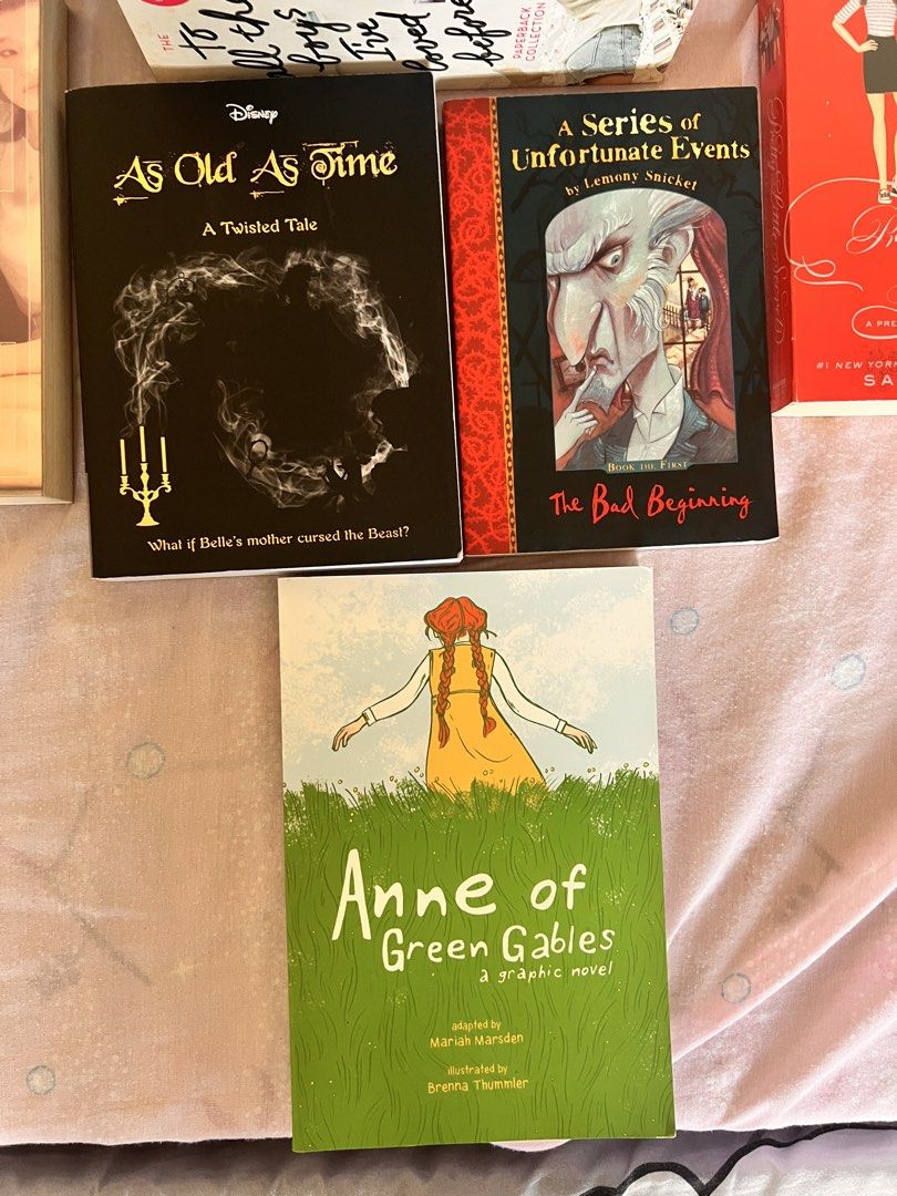 BOOKS FOR SALE (read description) (Category: Storybooks) located in Bacoor. Submitted by d1.aya (Listing ID 1466796344, Image 2). Description: - Included titles: Jenny Han's To All the Boys series box set (₱600, read twice only tbh), Burn for Burn (₱175, has plastic cover but i can sell it for like ₱150 ig), Disney As Old As Time (₱350, never read like at all it was an impulse buy), A Series of Unfortunate Events (₱150, idk i shut it and called i