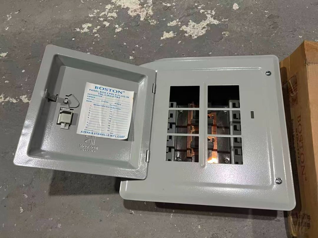 BOSTON ELECTRIC PANEL BOX 2 POLE PLUG IN (Category: Looking For) located in Paranaque City. Submitted by pilipinashop (Listing ID 1466864211, Image 2). Description: Brand new 4 branches (3x3) - 950 6 branches (4x4) - 1,100 8 branches (5x5) - 1,300 Description: Panel Box Flush Type Suitable for 2 Pole Plug in Breakers Plug-in breaker Highly durable for long lasting use Body and cover are made of powder-coated thick metal sheets to prevent corrosio