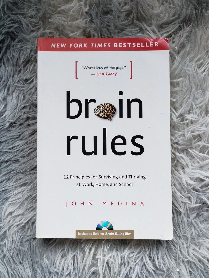 BRAIN RULES BY JOHN MEDINA (Category: Storybooks) located in Bantayan. Submitted by book_island_ph (Listing ID 1466789958, Image 1). Description: MAKE READING A HABIT ‼️‼️‼️ AVAILABLE IF YOU CAN MAKE AN OFFER. PLEASE DON'T WASTE MY REPLY QUOTA IF NOT SURE BUYER. Swipe to left to see additional details/photos of the book. Pictures of the books are posted for hassle free transactions, no unnecessary photo request please. As I'm also a working perso