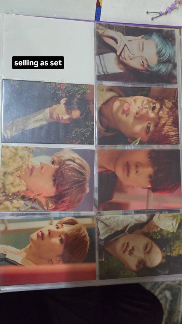 BTS Hybe Insight PC set (Category: K-Wave Merchandise) located in Pasig City. Submitted by abibee (Listing ID 1466935439, Image 1). Description: - Official BTS photocards - Selling as a set - RM, Jin, SUGA, j-hope, Jimin, V, Jungkook.