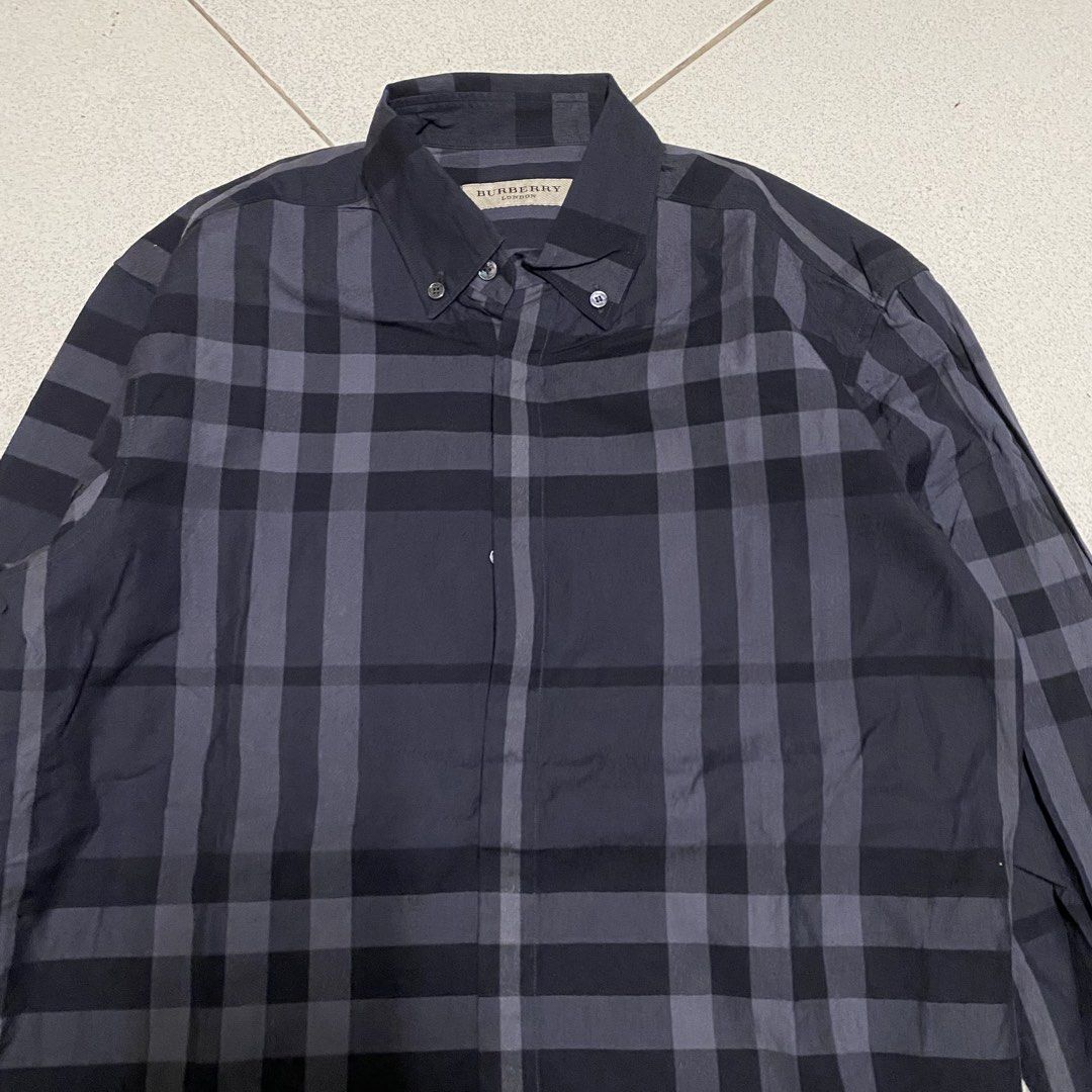 burberry blue plaid button down ls (Category: Formal Shirts) located in Taguig. Submitted by xi_xxix1129 (Listing ID 1466967170, Image 2). Description: xs on tag fits up to medium 18x28” as new condition 749php +sf no cod taguig location 📩📩📩.
