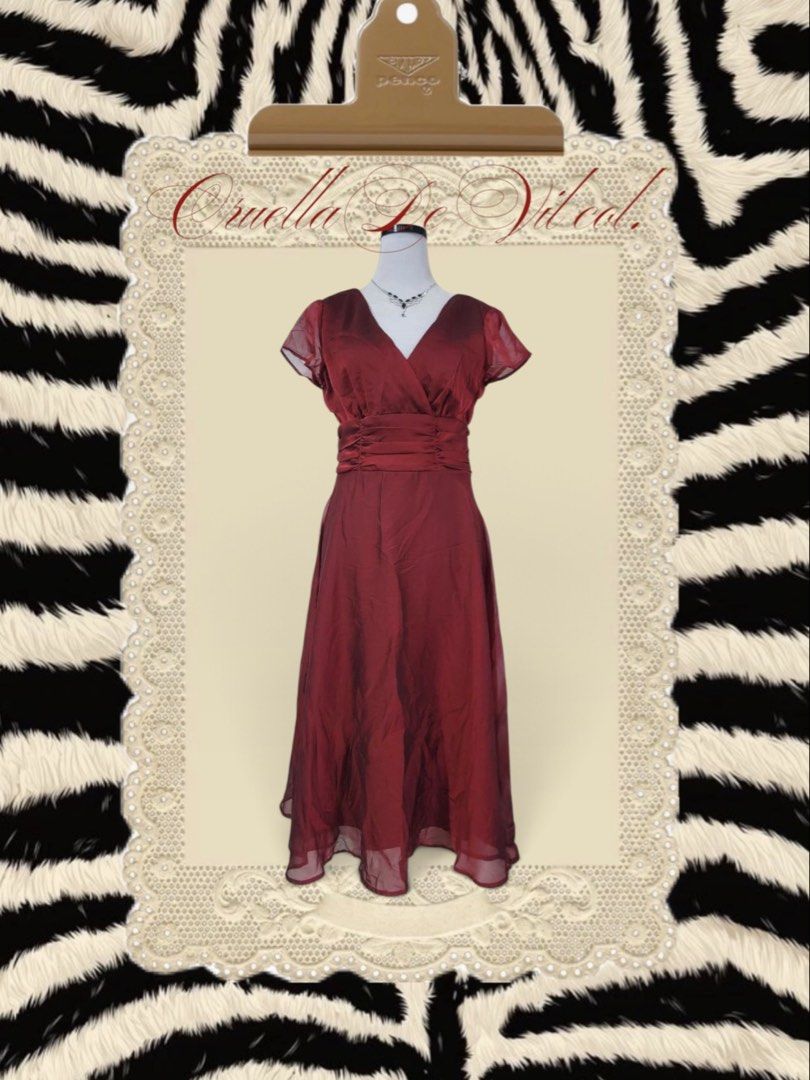 Burgundy Chiffon Midi Dress (Category: Dresses) located in Baguio. Submitted by crlljms_selection (Listing ID 1466924766, Image 1). Description: .