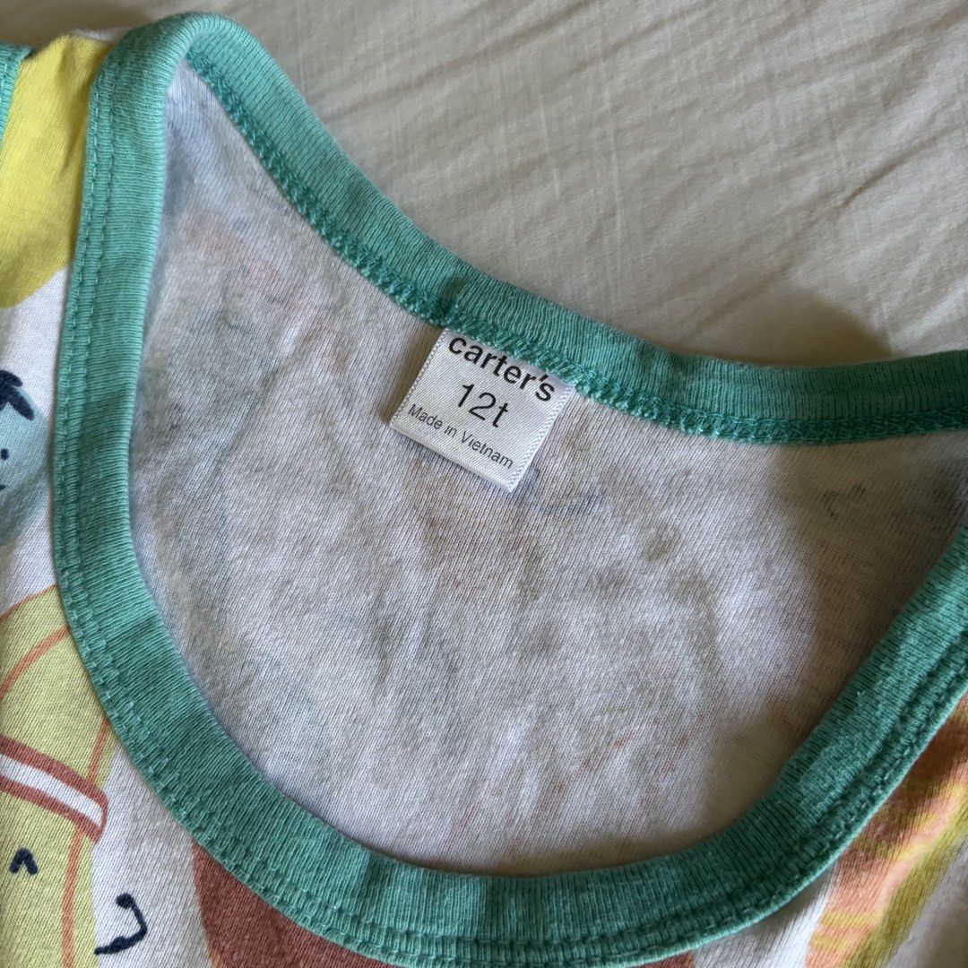 Carters Baby Printed Pajama Set (Category: Babies & Kids Fashion) located in Binan City. Submitted by myprelovedhaul (Listing ID 1466790298, Image 2). Description: - Top : 14 width | length 20 - bottom: 11 width | length 30 - no when worn photos! - last price posted! - please message only if sure buyer! - limited replies only. - Available unless mark as sold. - Ship via j&t or lalamove for same day. -Mode of payment: Gcash 📍Biñan Laguna .