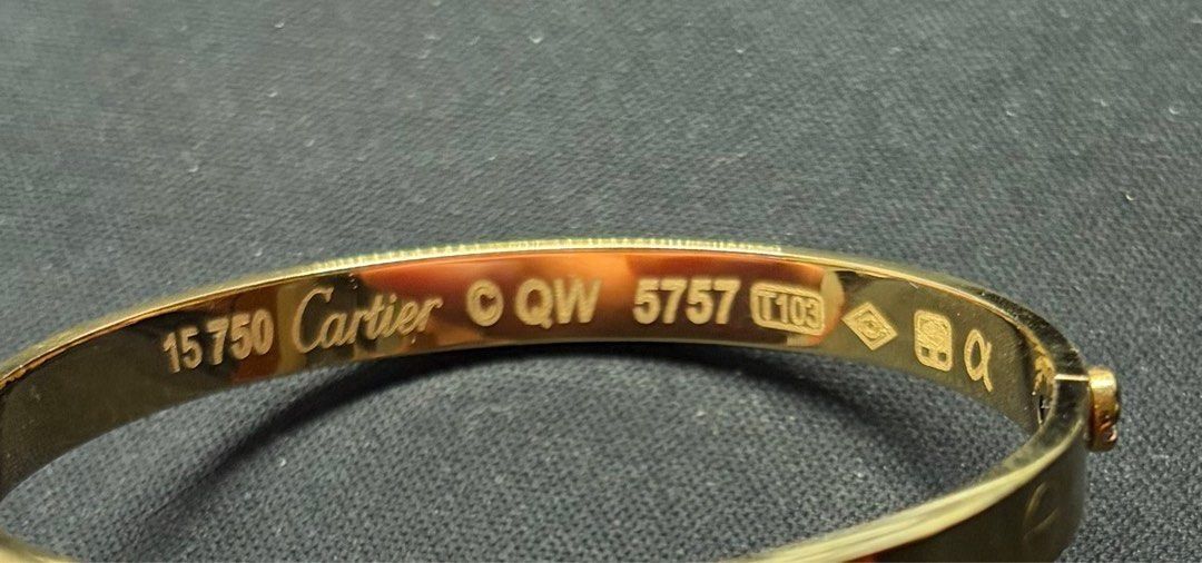 Cartier Love Bangle YG 18k Size 15 (Category: Body Jewelry) located in Quezon City. Submitted by beckyshop2024 (Listing ID 1466930170, Image 2). Description: - Used twice - 9.06g - From Qatar.