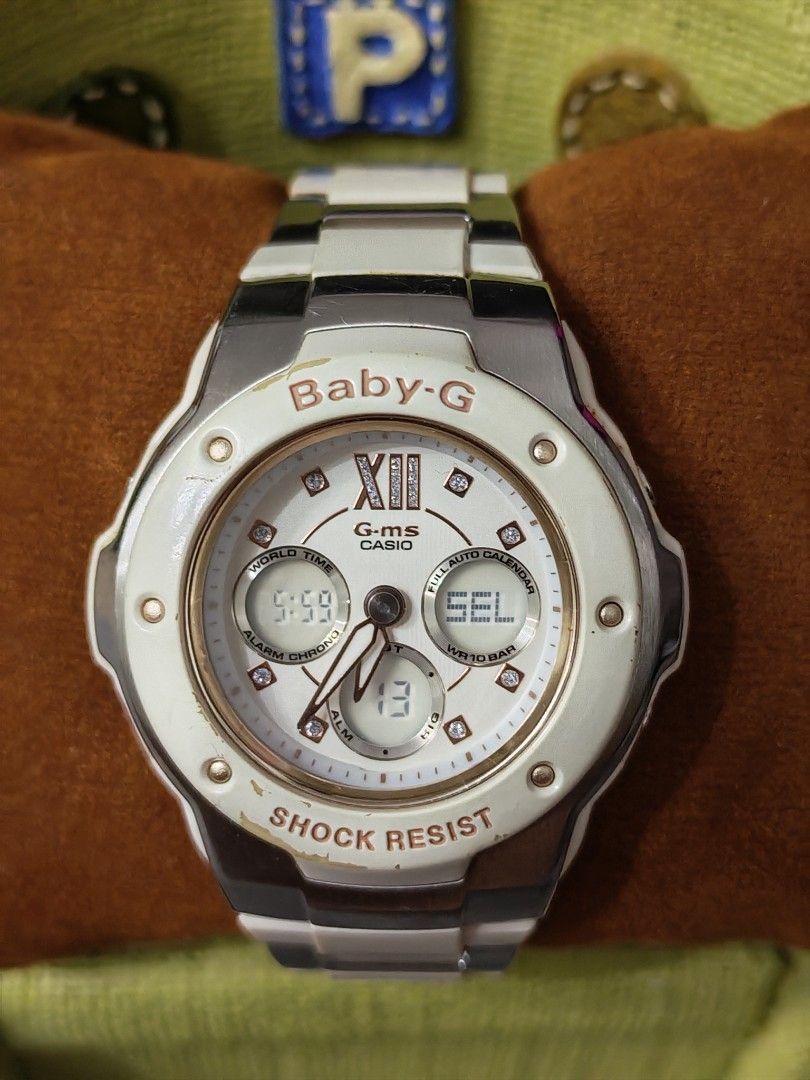 Casio Baby-G G-MS (MSG-301C-7B) Analog-Digital Watch (Category: Women's Watches) located in Trece Martires City. Submitted by heirloomhoursph (Listing ID 1466875605, Image 3). Description: ✨ Heirloom Hours – Available Piece ✨ Casio Baby-G G-MS (MSG-301C-7B) Analog-Digital Watch Php 1,999 + sf Details: ■ Brand/Series: Casio ■ Model Number: (MSG-301C-7B) ■ Movement: Quartz ■ Design Origin: Japan ■ Case Size: 33mm ■ Wrist Size: 17-18cm (max) ■ Condi