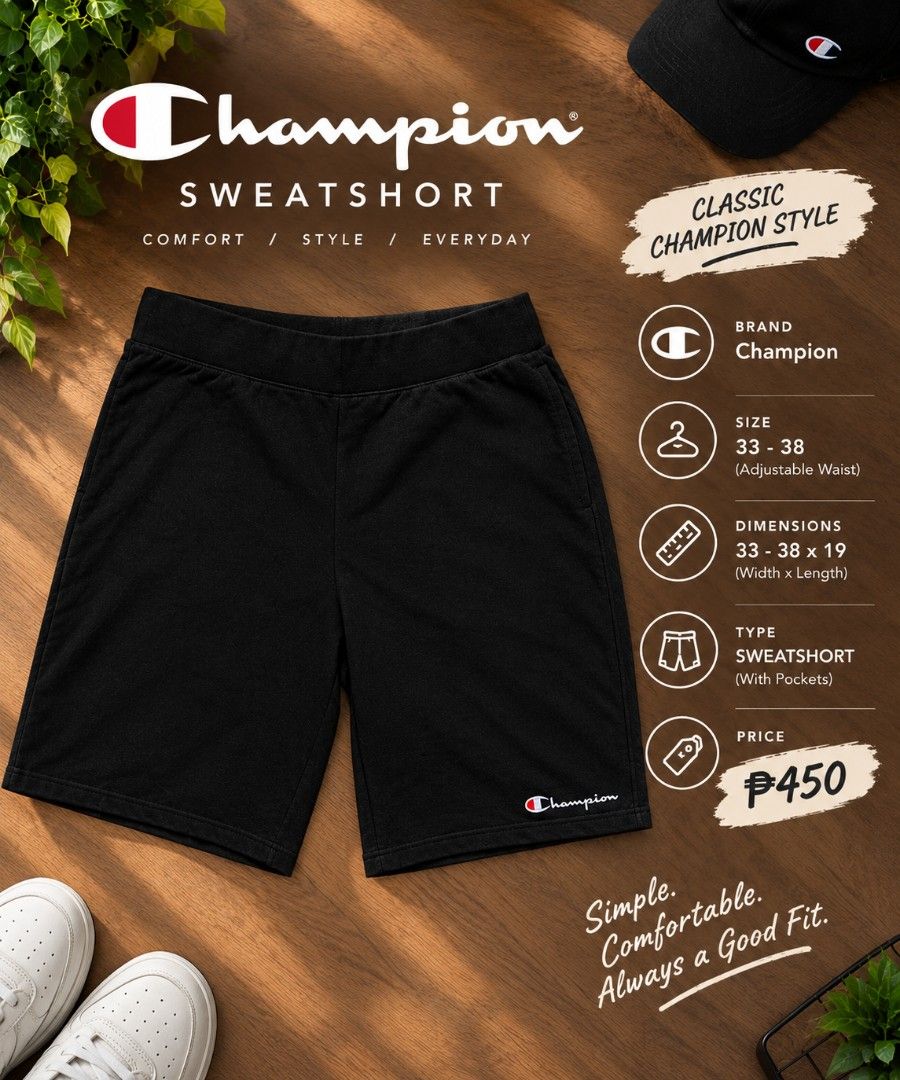Champion short (Category: Shorts) located in Calamba. Submitted by melvinmanaig (Listing ID 1466938035, Image 1). Description: .