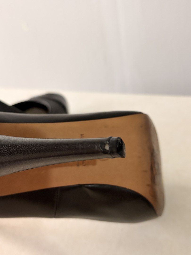 Chanel Black Leather Cap-Toe Heels (Category: Heels) located in Makati City. Submitted by nearlynewbyrosie (Listing ID 1466799325, Image 2). Description: - Brand: Chanel - Style: Black leather pumps with shiny patent cap toes & CC logo - Size: 37 (Made in Italy) - Condition: Normal scuffing on wooden soles and minor wear on heel tips - Inclusions: Original black Chanel dust bag - Perfect for work, events, and everyday chic! - Price is negotiable 