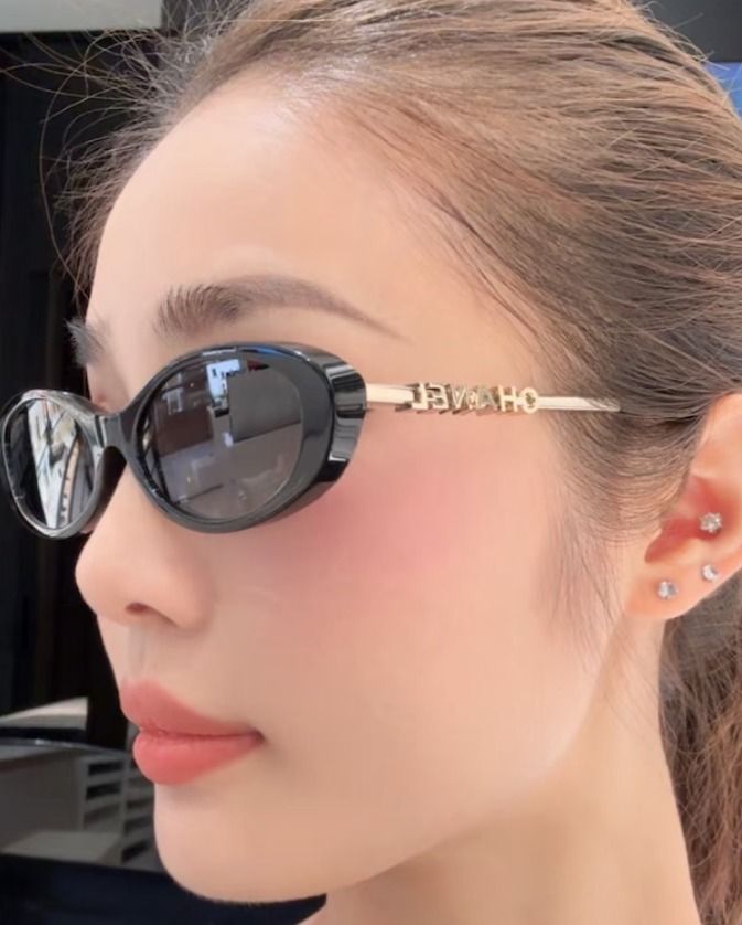 Chanel Black Oval Sunglasses | Metallic Logo Temples (Category: Packaged & Instant Food) located in Bacoor. Submitted by fafofa (Listing ID 1466967016, Image 1). Description: Chanel Black Oval Sunglasses | Metallic Logo Temples.