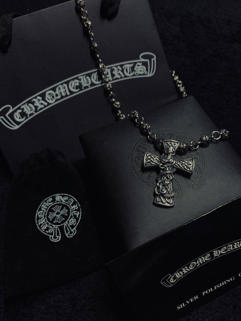 CHROME HEARTS CROSS NECKLACE 925 (Category: Jewelry) located in Las Pinas. Submitted by princeangelo5556 (Listing ID 1466953584, Image 1). Description: HIGH QUALITY CHROME HEARTS 925 SILVER JEWELRY.
