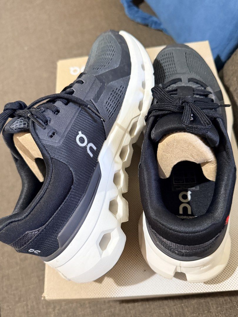 On Cloudrunner 2 Womens - US 5.5 Eclipse | Black (Category: Sneakers) located in Ilagan. Submitted by ownershub (Listing ID 1466776558, Image 3). Description: Original On Cloudrunner 2 Bought at official On store color: Eclipse Black size: US 5.5 womens condition : can pass as Brand New, used only 3x with box and shoe insert negotiable price for sure buyer rfs: not my style, rarely used.