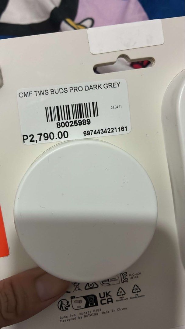 CMF by Nothing Buds Pro Dark Grey TWS (Category: Headphones & Headsets) located in Quezon City. Submitted by zednemmg (Listing ID 1466927815, Image 2). Description: - Item: CMF by Nothing Buds Pro Wireless Earphones - Color: Dark Grey - Model: B163 - Condition: Brand new, sealed in unopened retail box with original store price tag - Key Features: Active Noise Cancellation (ANC) and long-lasting battery life - Perfect for daily commute, workouts, 