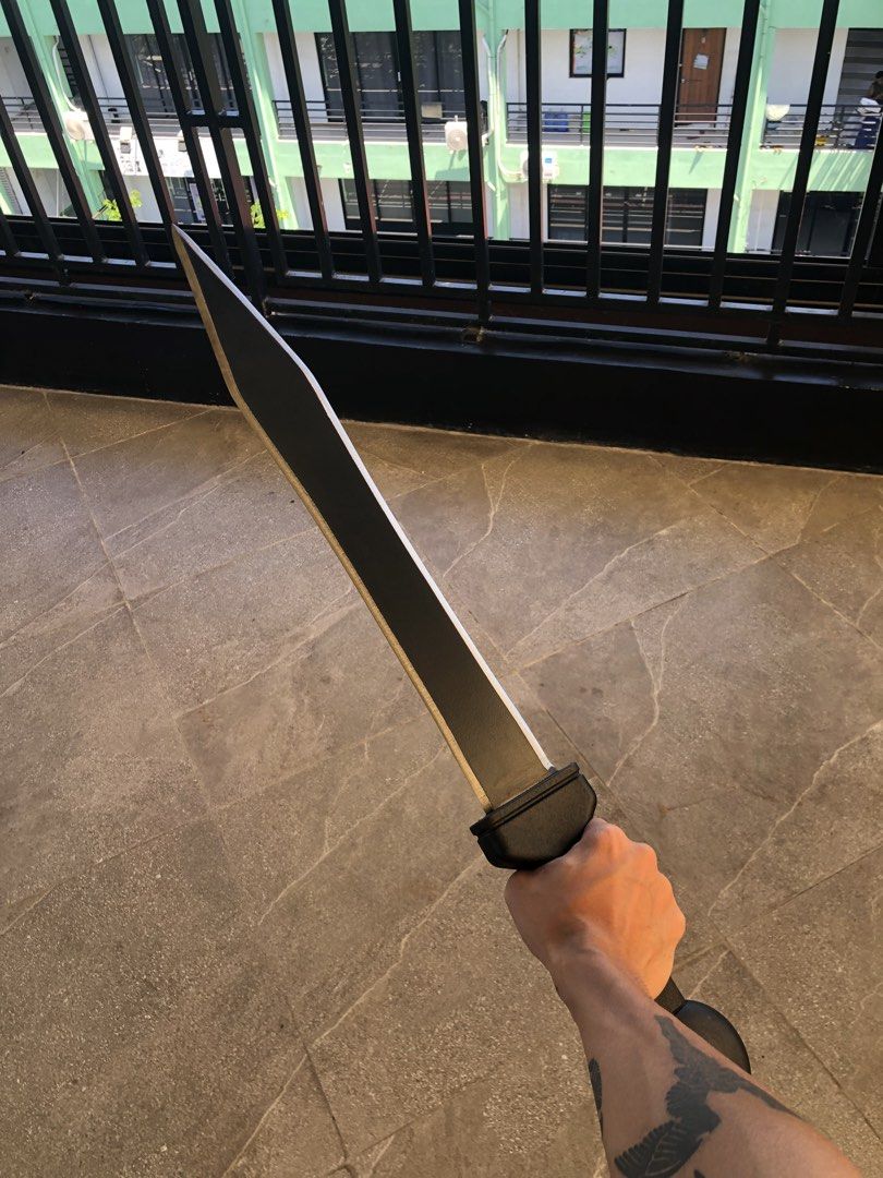 Cold Steel Gladius Machete (Category: Knives & Chopping Boards) located in Manila. Submitted by bulao03 (Listing ID 1466832272, Image 3). Description: Used but not abused - Bonus: Removable 'Saint Michael Protect Us' tactical patch with Velcro backing .