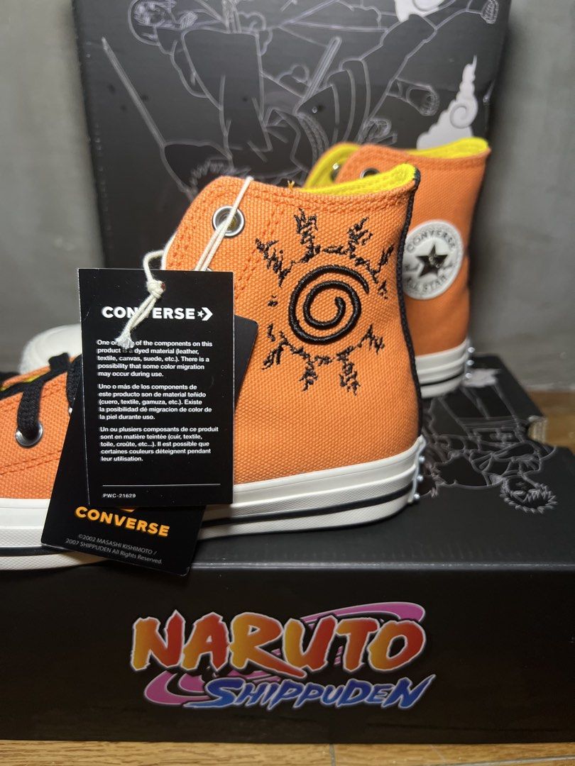 Converse x Naruto Shippuden High Top Sneakers (Category: Sneakers) located in Pasig City. Submitted by prelovedrick (Listing ID 1466970036, Image 1). Description: BRAND NEW! Naruto limited edition 2026. 2 sizes on hand. :) Brand new po ito and original. From Converse Outlet. Sizes available on hand: 4mens/6womens 7.5mens/9.5womens. Loc: Carmona, Cavite. We can ship via JNT and Lalamove. We are also in BGC every Mon and Tuesday (but schedules can 
