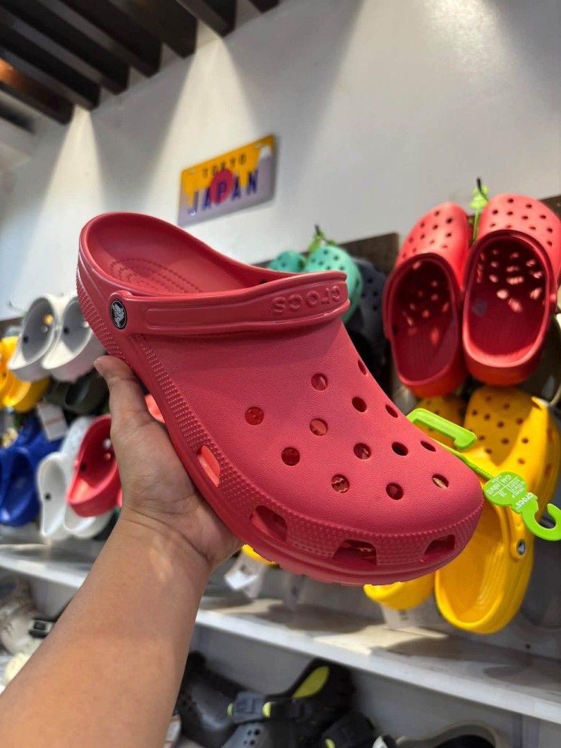 Crocs Classic Clog Sandals Various Colors (Category: Slippers and slides) located in Cebu City. Submitted by madeskartegirl (Listing ID 1466786229, Image 1). Description: - Available Colors: Red, Mint Green, and Yellow - Iconic ventilation ports add breathability and shed water - Pivoting heel straps for a more secure fit - Incredibly lightweight and fun to wear - Water-friendly and buoyant (great for everyday casual use).