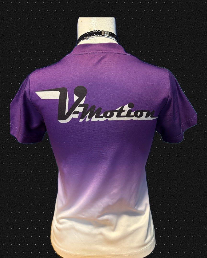 Cyber Y2K Purple Gradient Grid Mock Neck Jersey Top (Category: Shirts) located in Quezon City. Submitted by zieliv (Listing ID 1466967805, Image 2). Description: DECLUTTERING! ☠️ Kindly read the description before inquiring. If interested, send me a message. Get or pass is appreciated. °+* For sale preloved items! *+° Mine now and pay within 24 hrs after invoice. ITEM DETAILS: • Style: Cyber Y2K / J-Goth Purple to White Gradient Grid Mock Neck Te