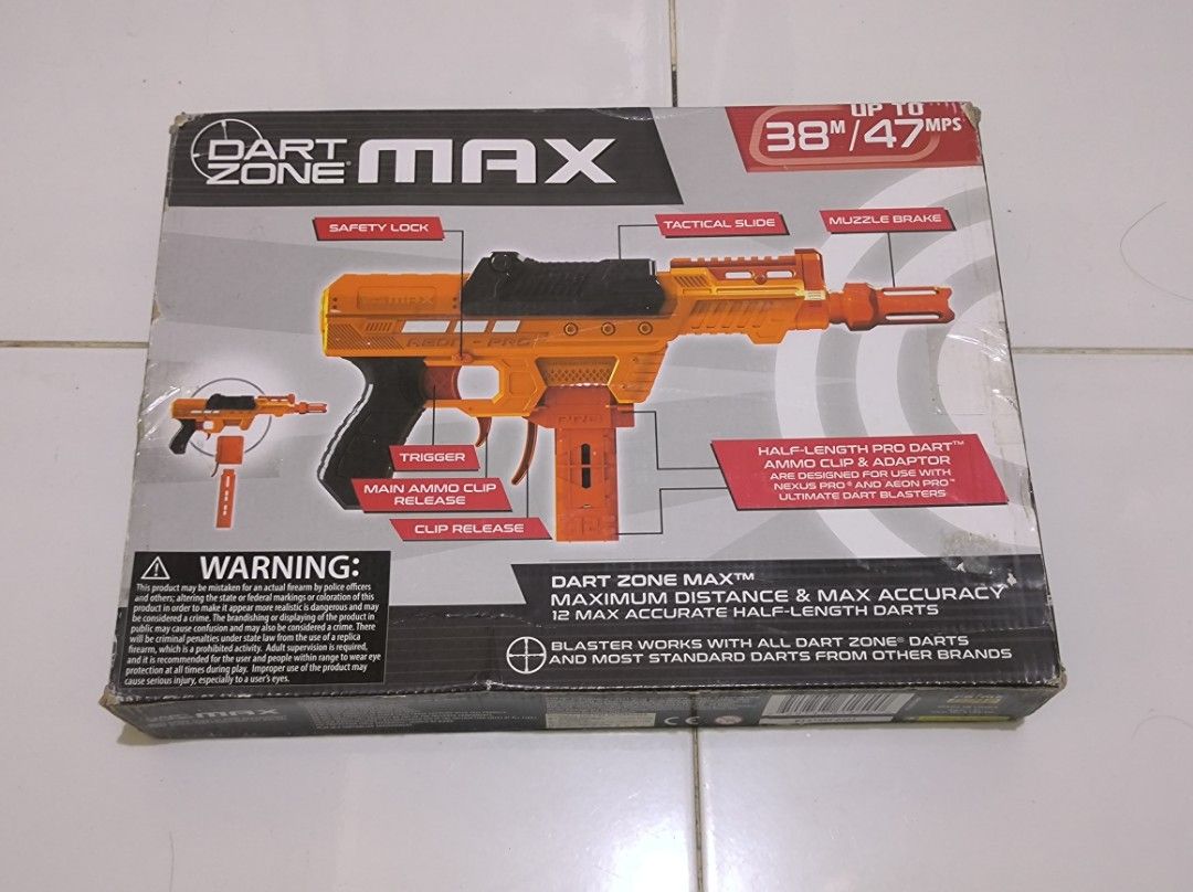 Nerf blaster - Dart Zone Max Aeon Pro (Category: Action & Battle Toys) located in Cavite. Submitted by kowalski777 (Listing ID 1466901913, Image 2). Description: Brand new Dart Zone Max Aeon Pro -box is slightly damaged but not the blaster inside MOP: Gcash/Maribank/Gotyme/Maya Can do meetups around Las Pinas or Alabang area. If via shipping, SF will be shouldered by the buyer..