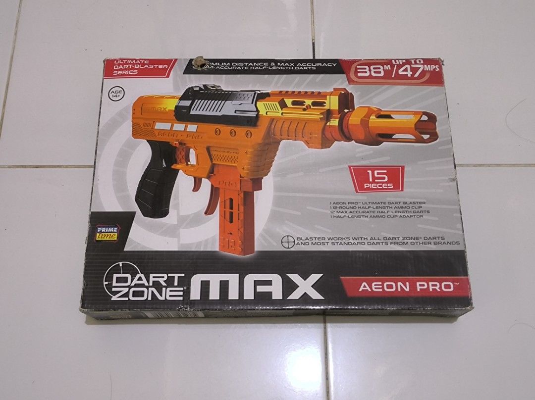 Nerf blaster - Dart Zone Max Aeon Pro (Category: Action & Battle Toys) located in Cavite. Submitted by kowalski777 (Listing ID 1466901913, Image 1). Description: Brand new Dart Zone Max Aeon Pro -box is slightly damaged but not the blaster inside MOP: Gcash/Maribank/Gotyme/Maya Can do meetups around Las Pinas or Alabang area. If via shipping, SF will be shouldered by the buyer..