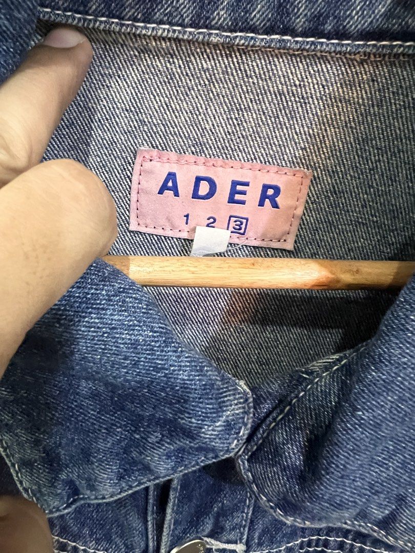 Denim Jacket (Category: Activewear) located in Manila. Submitted by teampuyat224792 (Listing ID 1466804304, Image 3). Description: brand - Ader Error condition - Pristine size - Large dimes - 25W - 26L .